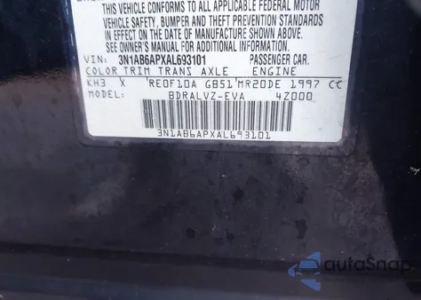 2010 Nissan Sentra 2.0Sl z USA, uszkodzony, nr VIN 3N1AB6APXAL693101